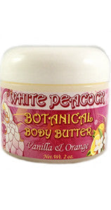 White Peacock Body Butter, Vanilla & Orange - 2 oz