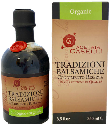Caselli Goes ORGANIC! Caselli Organic Balsamic Condimento; Modena, Italy - 8.5 fl oz (250 ml)