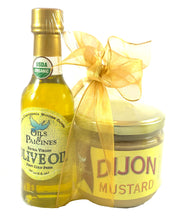 Gourmet Mustard/Organic Olive Oil Gift Set - Choice of 3 Mustard Flavors
